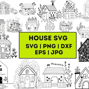 House Svg Bundle, House silhouette, Little House Svg, House Outline svg, Floral house SVG, House Clipart, Home Svg, Sweet Home Svg