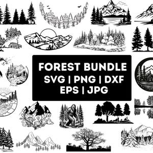 Forest Bundle SVG, Forest svg, Forest Png Bundle, Forest Clipart, Forest Cut Files For Cricut, Adventure Svg, Outdoor Svg, Mountain Svg