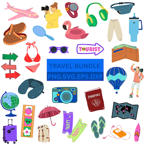 Reise-Svg-Bundle, lustige Reise-Svg, Reise-Svg, Reise-Clipart-Svg-Dateien für Cricut, Urlaub svg, Silhouette