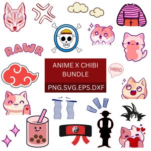 Pacote Anime SVG | Personagens populares de anime e mangá | Arte vetorial de alta qualidade | Designs de artesanato de anime | Download digital instantâneo