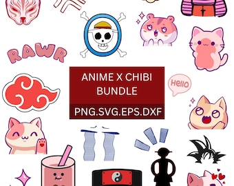 Pacote Anime SVG | Personagens populares de anime e mangá | Arte vetorial de alta qualidade | Designs de artesanato de anime | Download digital instantâneo