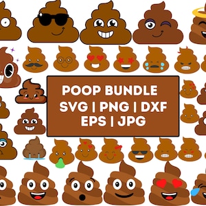 Poop Emoji Svg, Poop Emoji Svg Bundle, Poop Clipart, Layered Poop Emoji Svg, Cute Poop Emoji Svg, Poop Emoji Cut File, Kawaii Poop Emoji Svg