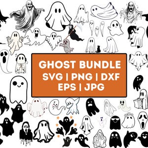 Ghost SVG Bundle - Ghost PNG Bundle - Ghost Clipart - Ghost SVG Cut Files for Cricut - Ghost Silhouette - Halloween Ghost Svg Png Files