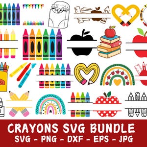 Crayon Split Monogram Svg, Crayon svg, Teacher Svg, Crayon Wrapper Svg, Crayon Set Svg, Crayon Wrapper Cut File, Crayon Shirt Svg