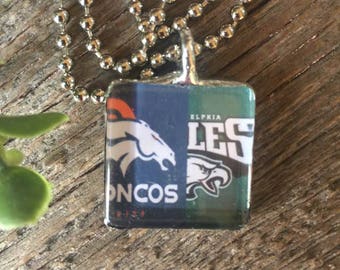 House Divided Football Jewelry, Football, Football Jewelry, Soldered Jewelry, Soldered Pendant, Square Pendant, College Jewelry