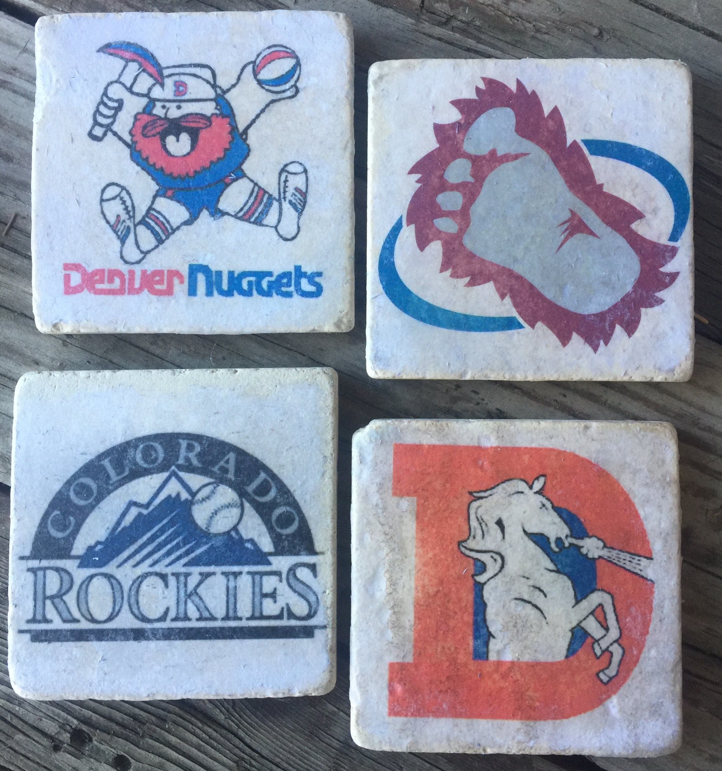 Natural Stone Coasters, Stone Coasters, Coasters, Sports Team Coasters