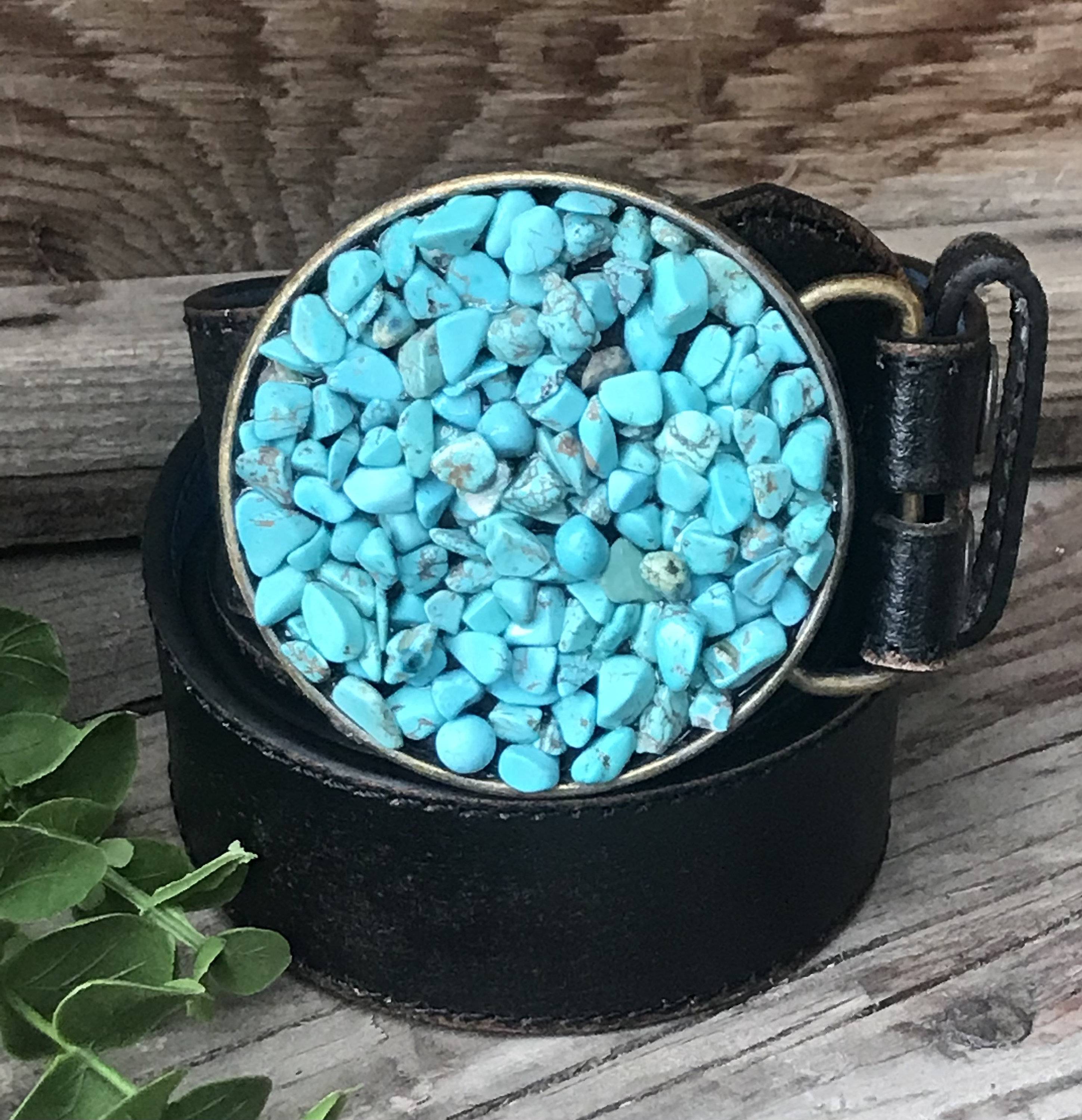Turquoise Belt Buckle,round Belt Buckle,buckles,belt Buckles  display picture 1