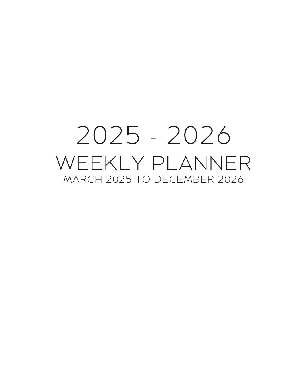 2025 2026 Weekly Planner Etsy