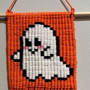 Ghost Decor, Halloween Ghost Macrame Wall Hanging