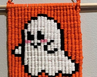 Ghost Decor, Halloween Ghost Macrame Wall Hanging