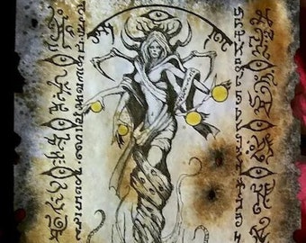 Dark Goddess of Lemuria 1 Necronomicon page occult demon magick dark spirit fairy vampire horror