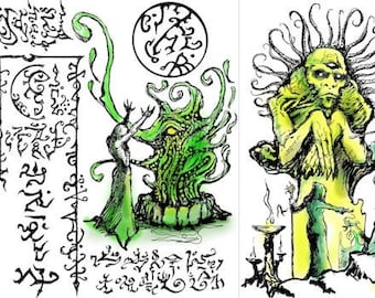 Páginas do tomo NECRONOMICON download instantâneo de arquivos mágicos para impressão de DARK GODS