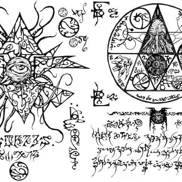 necronomicon pages instant download AZATHOTH CTHULHU  sigils printable files