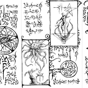 Símbolos de poder del Necronomicón, descarga instantánea, diario mágico, archivos imprimibles