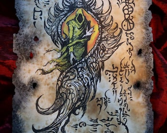 Gate to Carcosa Art Print – King in Yellow Necronomicon Page Prop, Lovecraftian Horror Wall Decor
