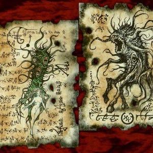Spawn of the Devil Goddess Necronomicon fragments cthulhu game prop larp lovecraft cosplay horror monster art