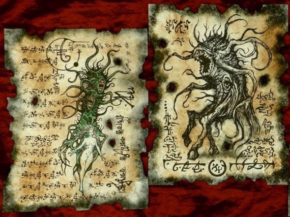 Spawn of the Devil Goddess Necronomicon Fragments Cthulhu Game