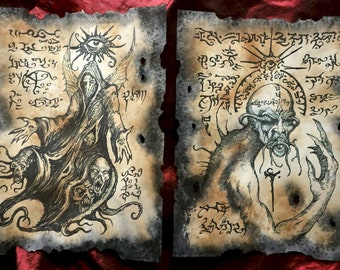 Demons from the  WITCH BOOK  Necronomicon fragments cthulhu larp spellbook