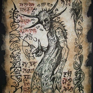 ELDRITCH DEVIL Cthulhu larp Necronomicon Scrolls dark occult witchcraft magick