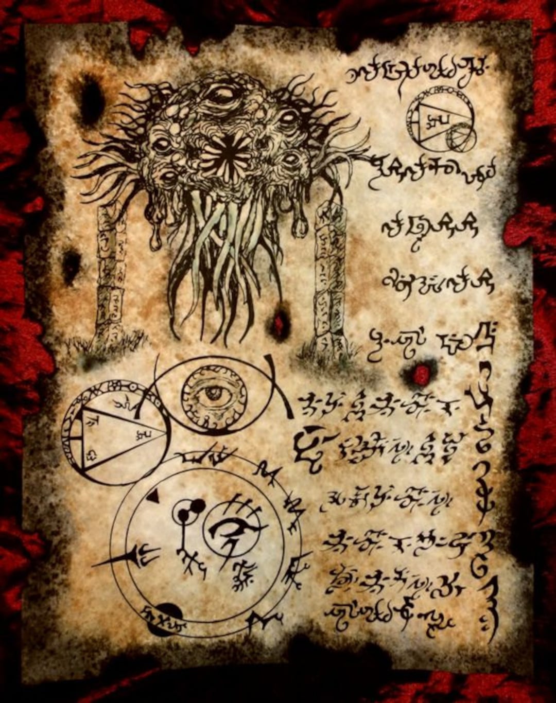 THING on the THRESHOLD Necronomicon Fragment Larp Lovecraft Monster Cthulhu - Etsy Sweden