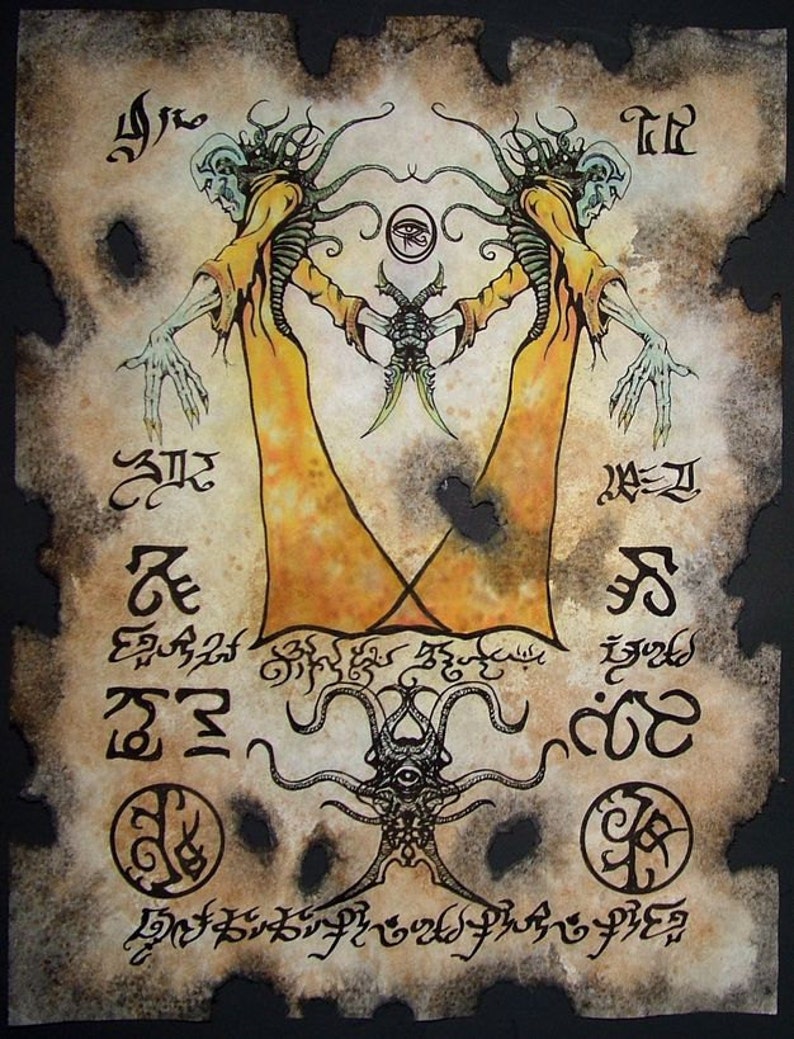 cthulhu King in Yellow larp Necronomicon Scrolls dark witchcraft magick image 1