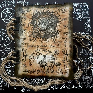 Necronomicon Yog Sothoth Rituals Fragment- handmade cthulhu larp Rpg prop, lovecraft horror tome