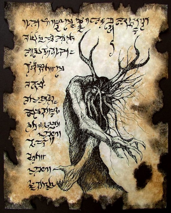 Forest Demon Necronomicon Fragment Lovecraft Occult Cthulhu Etsy