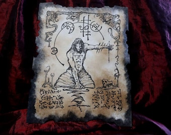 Opener of the Gates Necronomicon Page Eldritch Horror Art Print, Cthulhu Mythos Prop, Fantasy LARP Spellbook