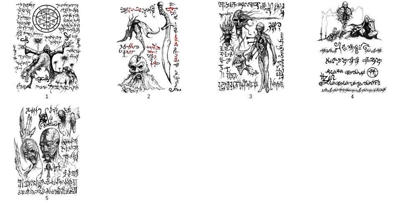 Necromancy set 1 DIY NECRONOMICON PAGES printable files | Etsy