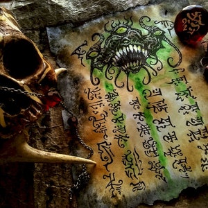 AKLO INCANTATION Cthulhu larp Necronomicon Scrolls dark occult witchcraft magick