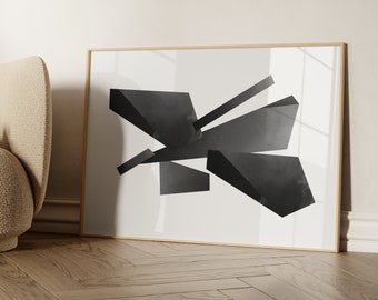 Modern Black and White Abstract Art - Black Bloom No.2