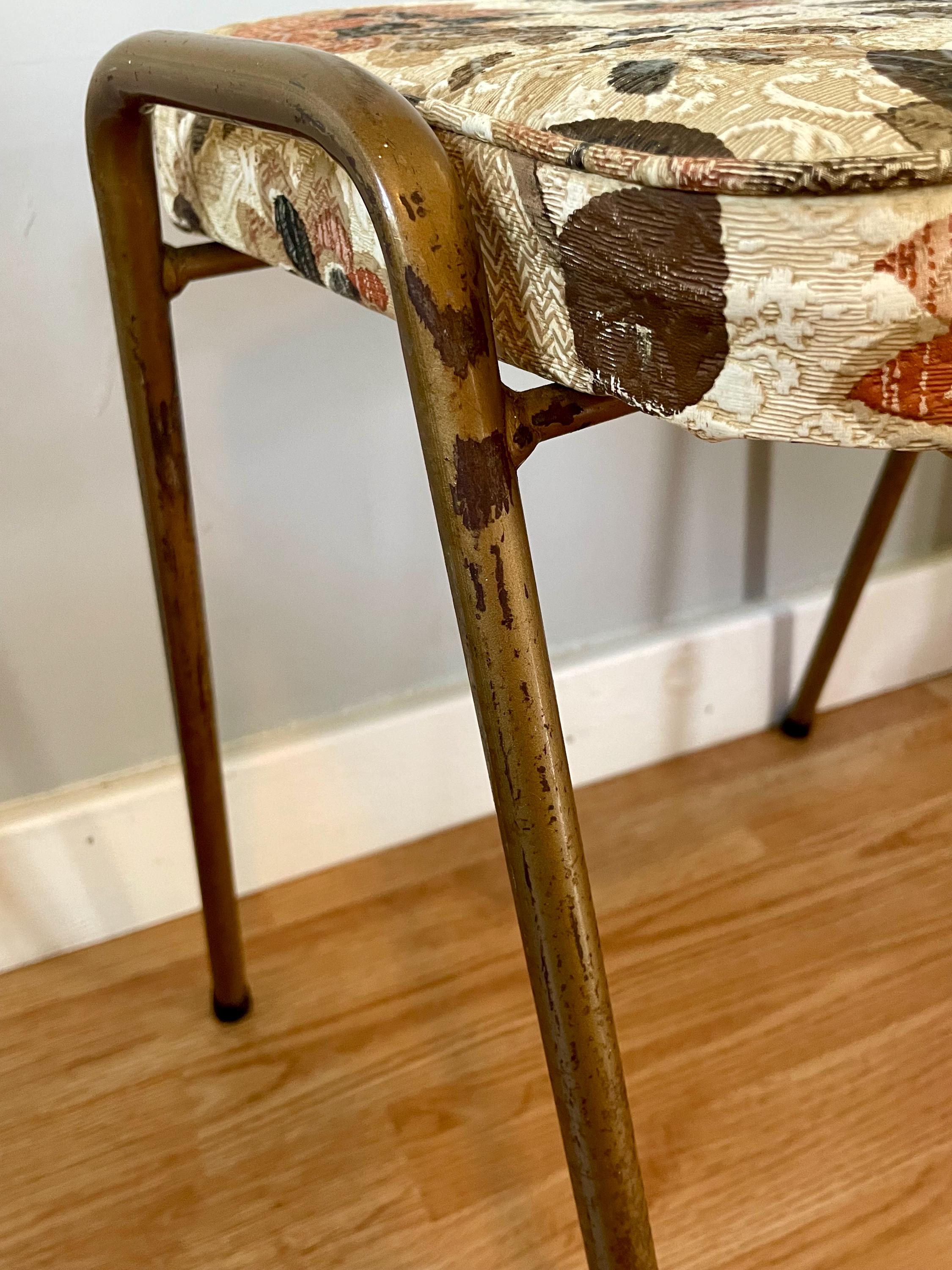 Set of 4 Antique Bar Stools Done in Solid, Thick Brass, With