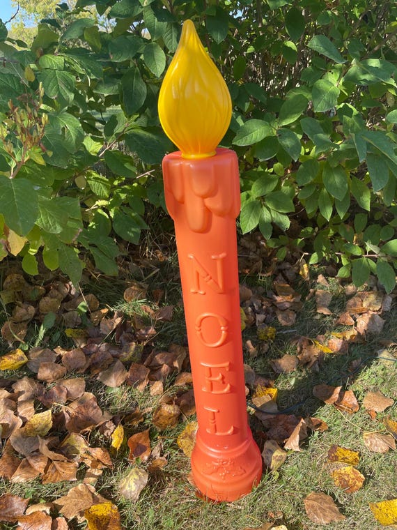 Vintage Noel Blow Mold Candle - Illuminated Holiday Decoration