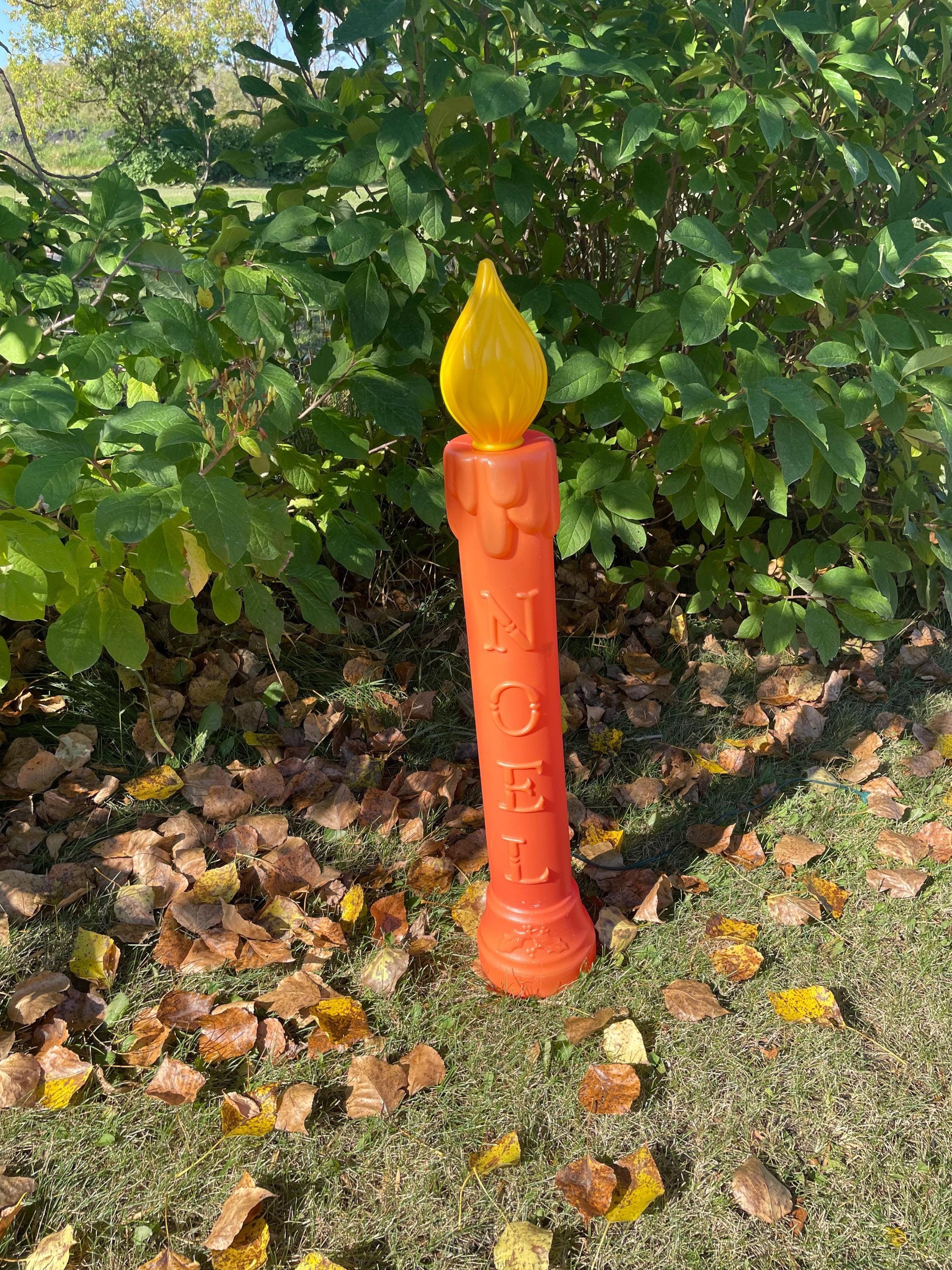 Vintage Noel Blow Mold Candle - Illuminated Holiday Decoration