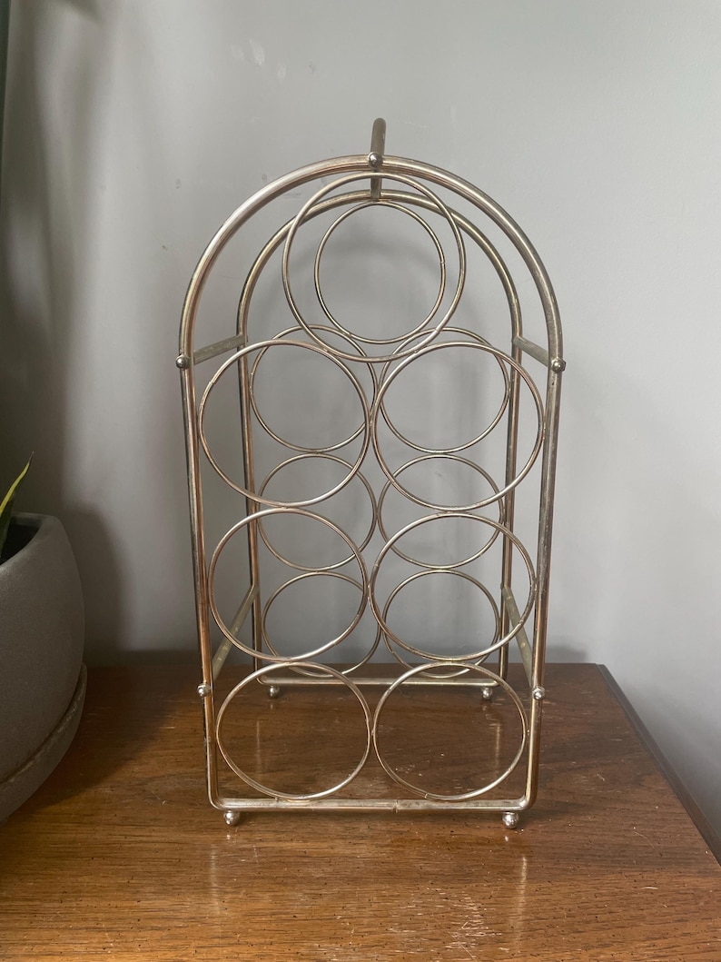 MCM 7-bottle Wine Rack - Vintage Table Top Wine Rack With Handle - Etsy
