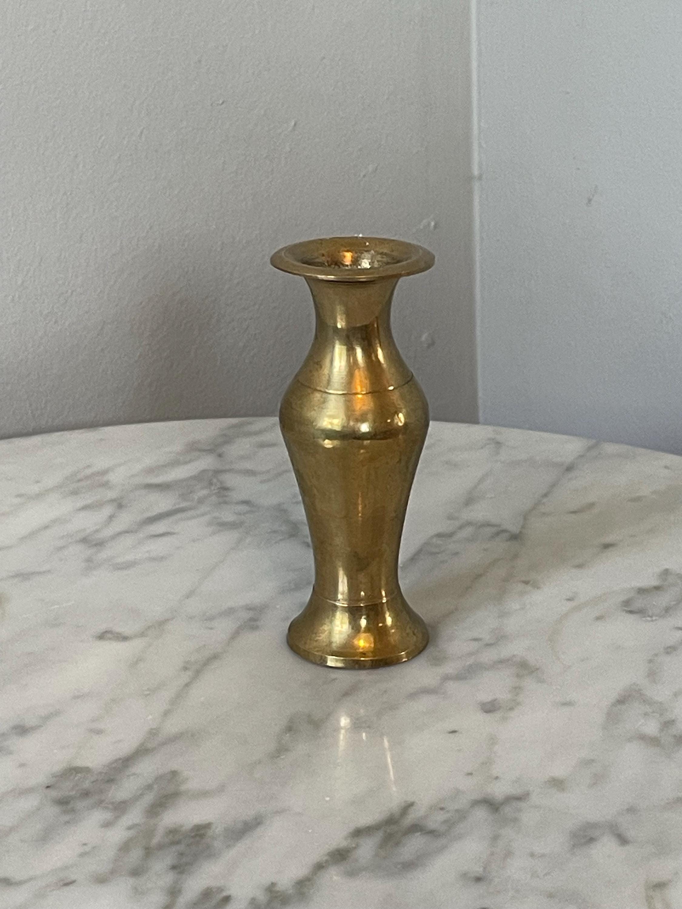 Vintage 1980s Solid Brass Petite Vases Vintage 1980s Solid Brass Petite Vases