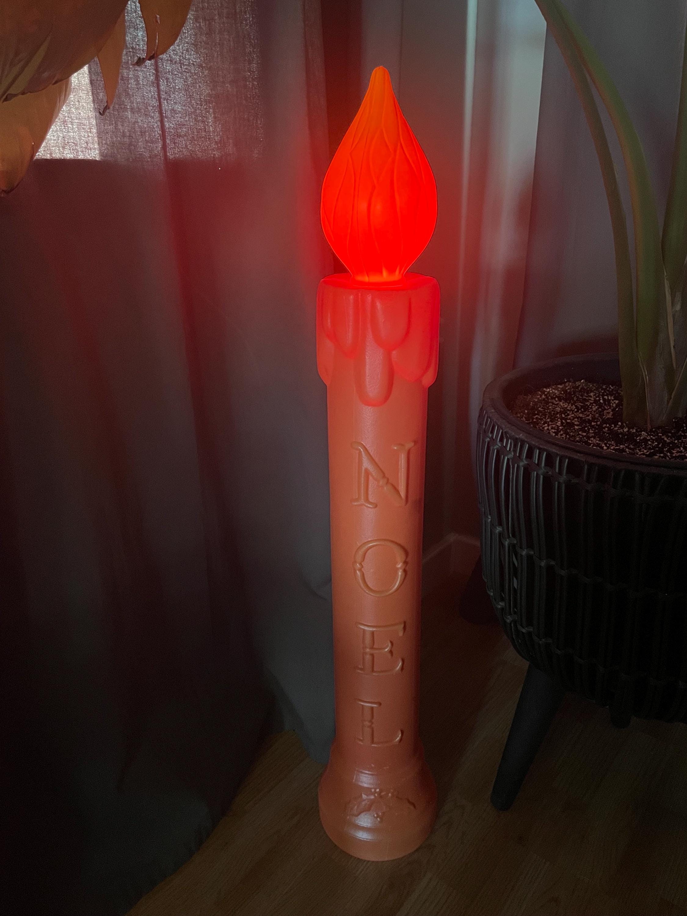 Vintage Noel Blow Mold Candle - Illuminated Holiday Decoration