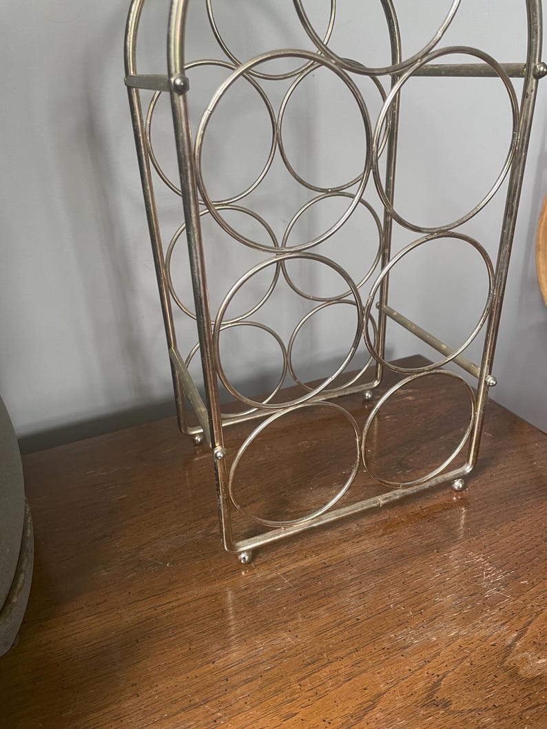 MCM 7-bottle Wine Rack - Vintage Table Top Wine Rack With Handle - Etsy