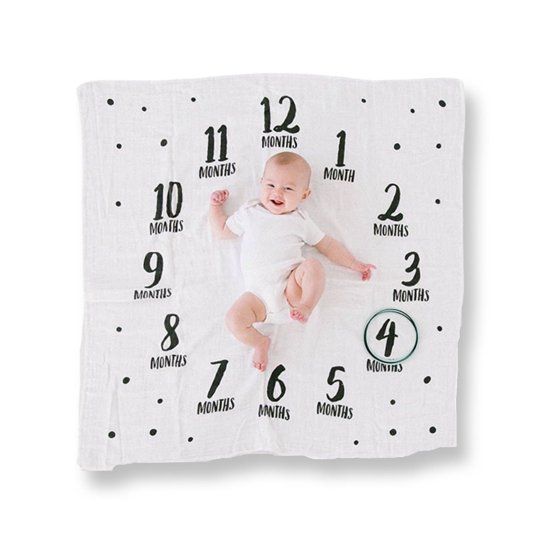 Baby Milestone Blanket Milestone Mat Baby Month Blanket Etsy