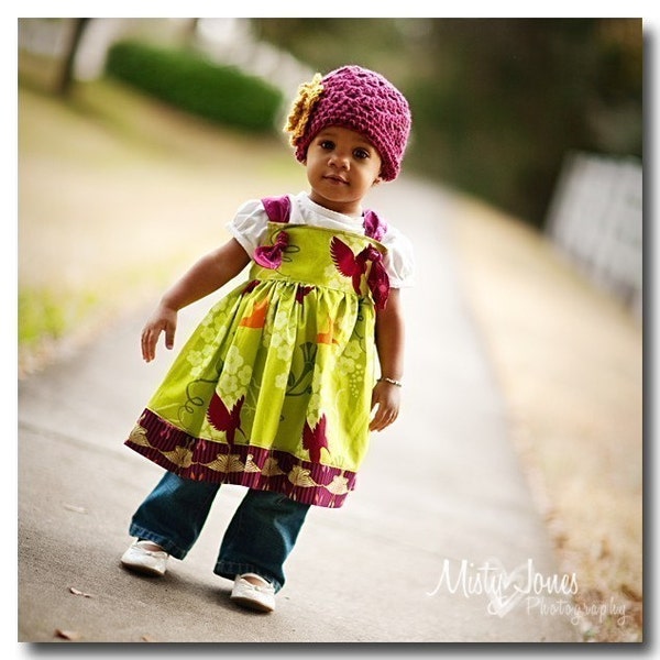 Raspberry Knot Dress Sizes 6 Months-2 Years