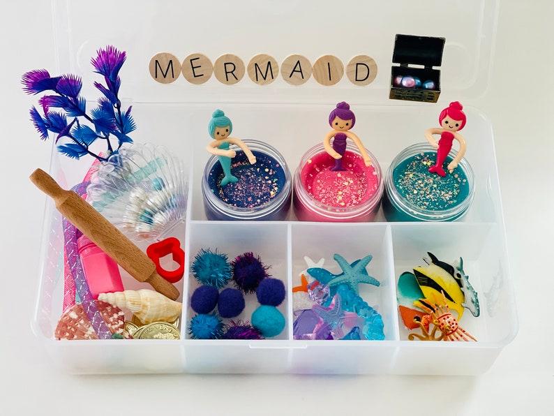mermaid themed sensory play kit for girls