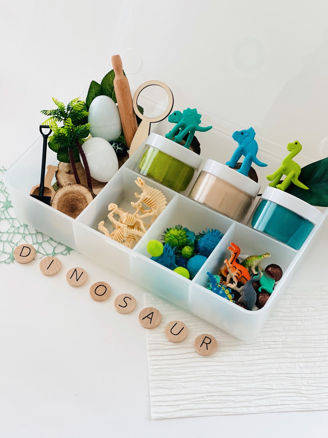 110-piece DELUXE Dinosaur Sensory Kit Playdough Kit Dinosaur