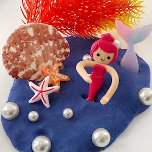 purple mermaid playdough sensory kit for kids
