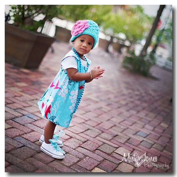 Turquoise Hummingbird Reversible Pinafore