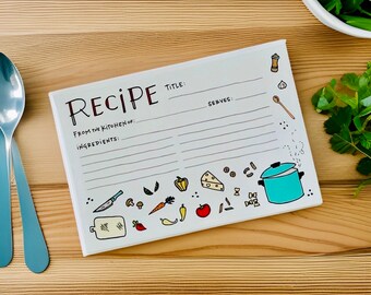 10 Recipe Cards, 4x6 Recipe Card, Recipe Pages, Handwritten Recipe, Family Recipe Book, Recipe Organization