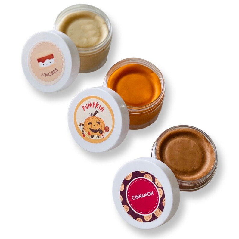 fall scented play dough to go jars