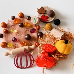 fall themed sensory play dough kit