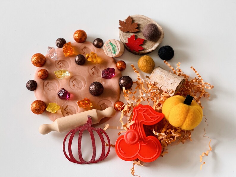 fall themed sensory play dough kit