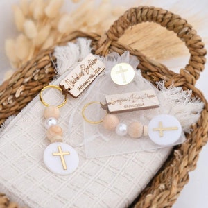 Personalized Baptism Favors, First Communion Gifts, Christening Keepsakes, Custom Bautizo Guest Gifts, Religious Dedication Cross Keychains