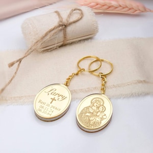Personalized Funeral Favors, Celebration of Life Keychains, Custom Cross Keychains, Bulk Memorial Gifts, In Loving Memory Keepsakes